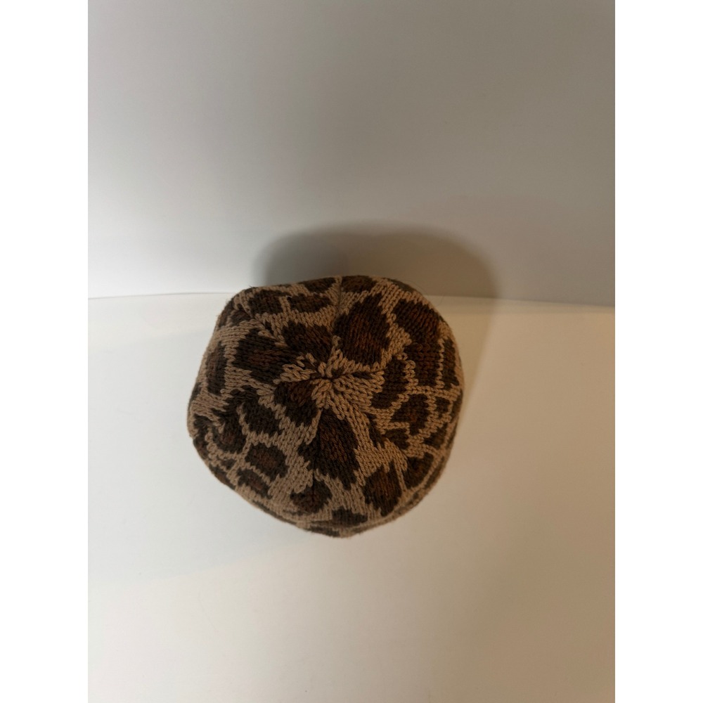 San Diego Hat Co Women's Leopard Print Knit Beanie Winter Hat One Size Brown